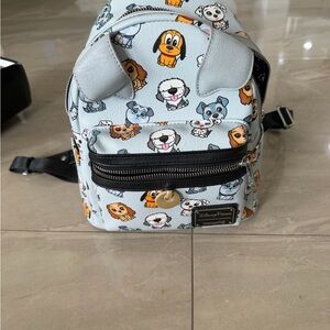 Loungefly Light Blue Dog Pattern Backpack